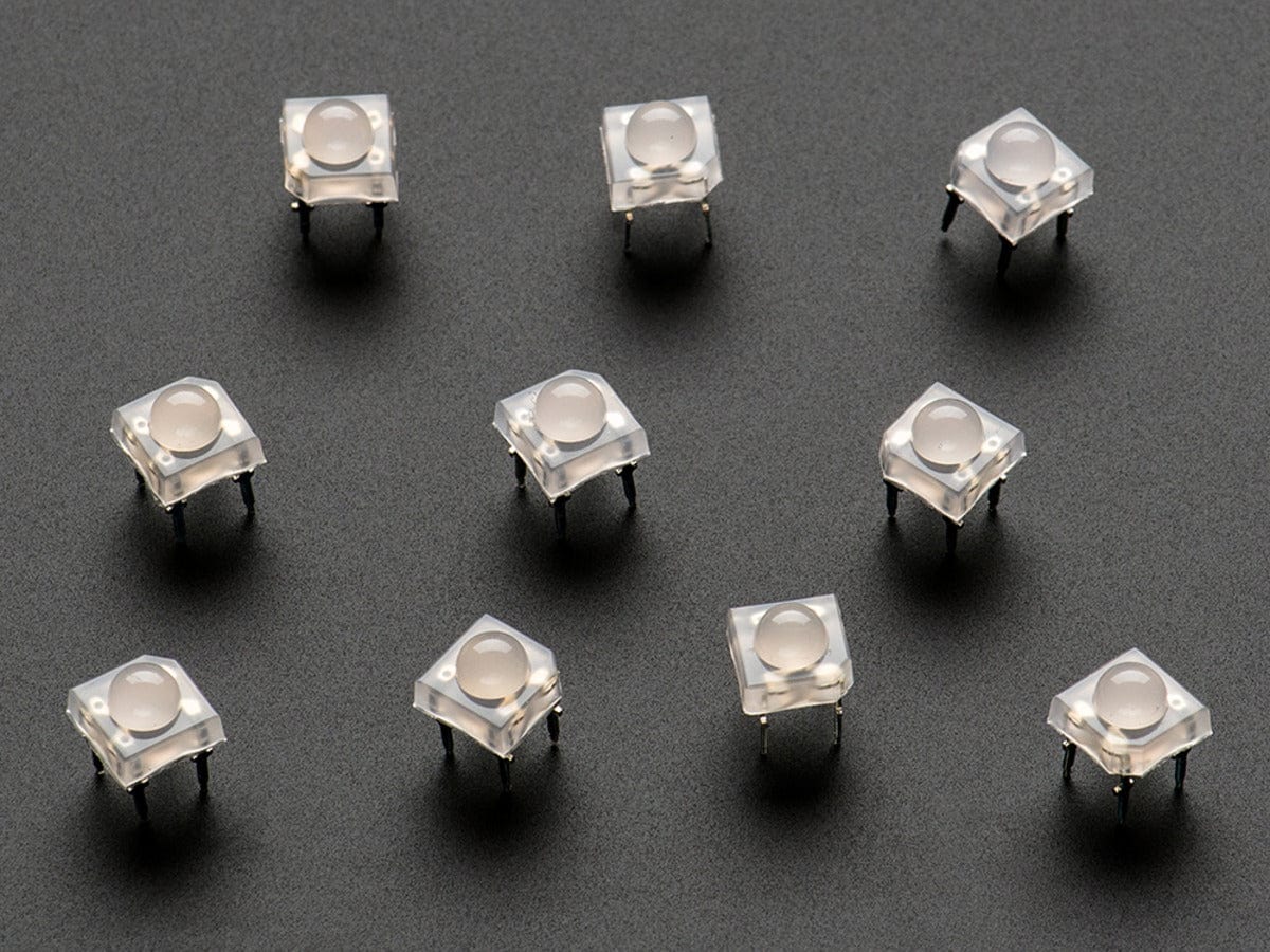 Diffused 'Piranha' Super-flux RGB (tri-color) LED (10 pack) - The Pi Hut