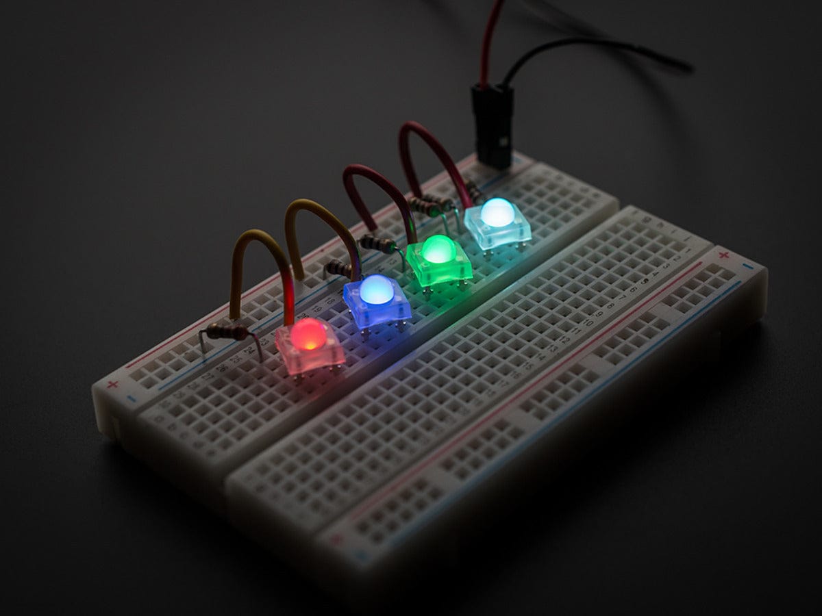 Diffused 'Piranha' Super-flux RGB (tri-color) LED (10 pack) - The Pi Hut