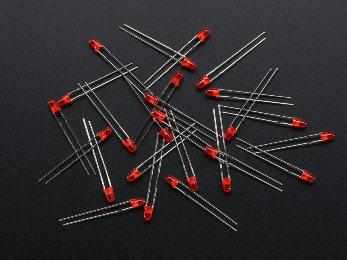 Diffused Red 3mm LED (25 pack) by The Pi Hut - The Pi Hut