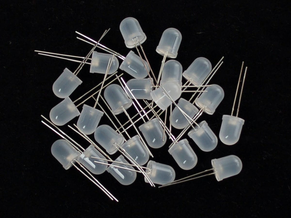 Diffused White 10mm LED (25 pack) by The Pi Hut - The Pi Hut