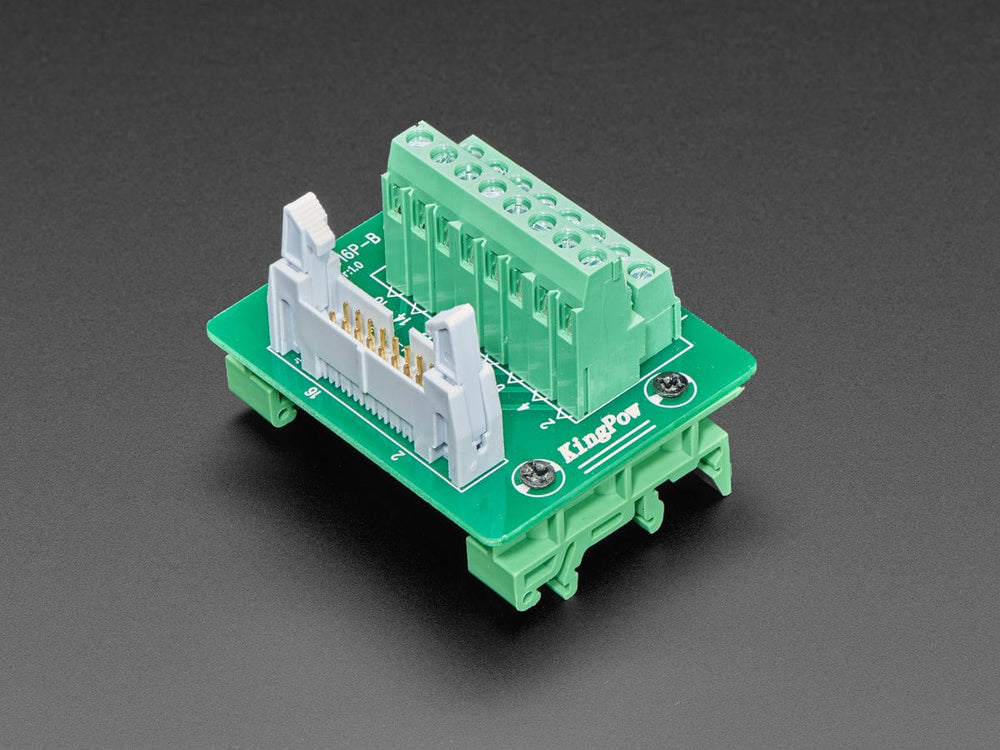 DIN Rail 2x8 IDC to Terminal Block Adapter Breakout by The Pi Hut - The Pi Hut