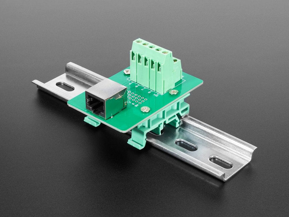 DIN Rail RJ-45 To Terminal Block Adapter (Right Angle Jack) by The Pi Hut - The Pi Hut