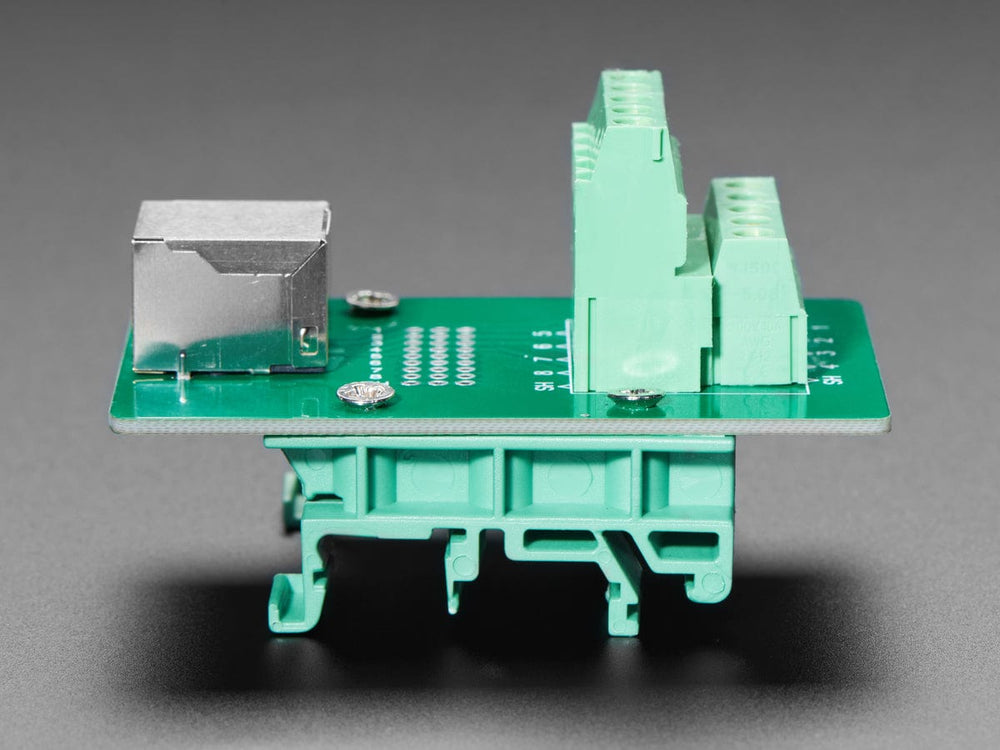 DIN Rail RJ-45 To Terminal Block Adapter (Right Angle Jack) by The Pi Hut - The Pi Hut