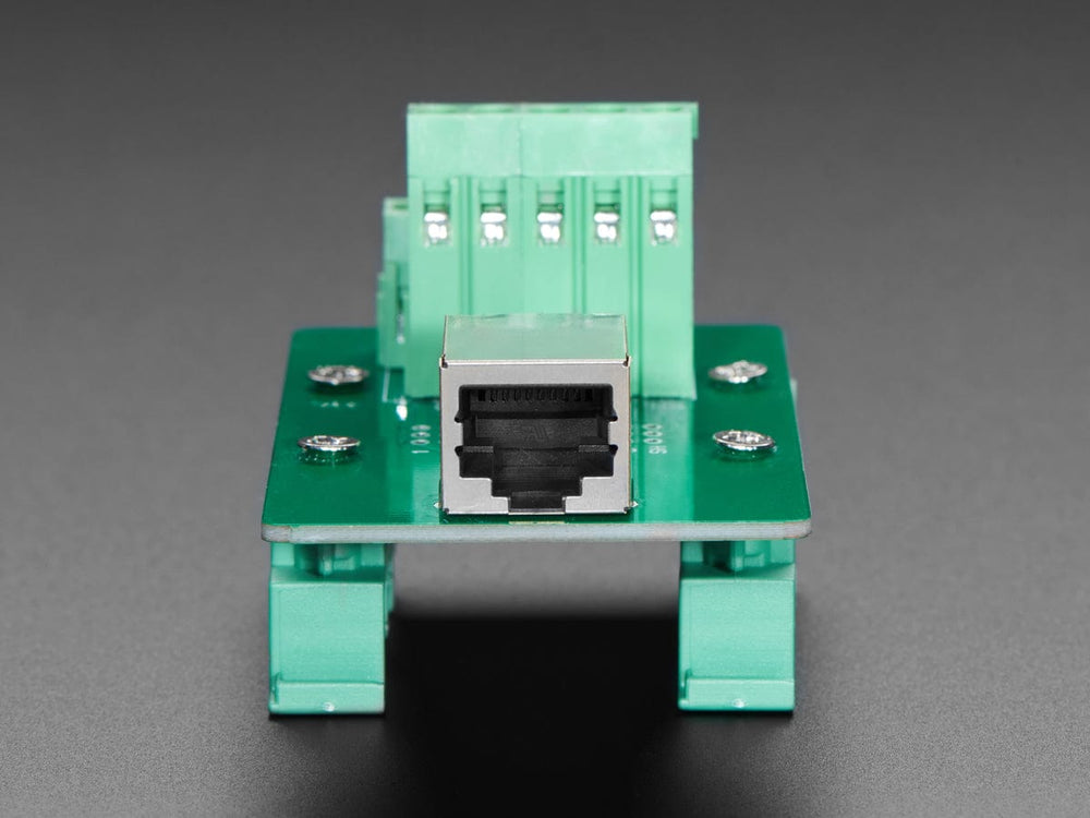 DIN Rail RJ-45 To Terminal Block Adapter (Right Angle Jack) by The Pi Hut - The Pi Hut