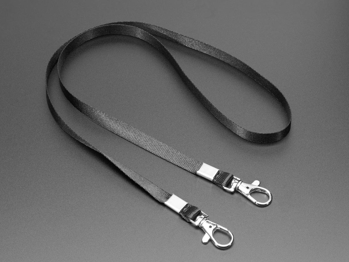 Double-Hook Lanyard in Adafruit Black by Adafruit - The Pi Hut