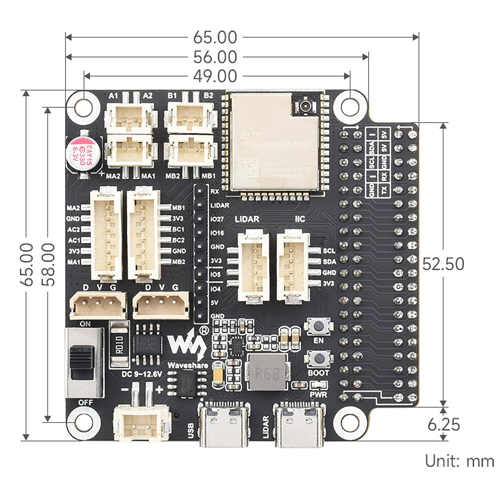 ESP32 Robotics Driver Board by Waveshare - The Pi Hut