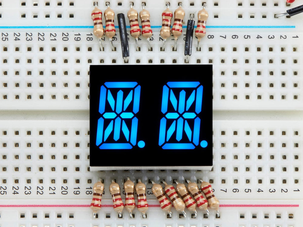 Dual Alphanumeric Display - Blue 0.54" Digit Height - Pack of 2 by The Pi Hut - The Pi Hut