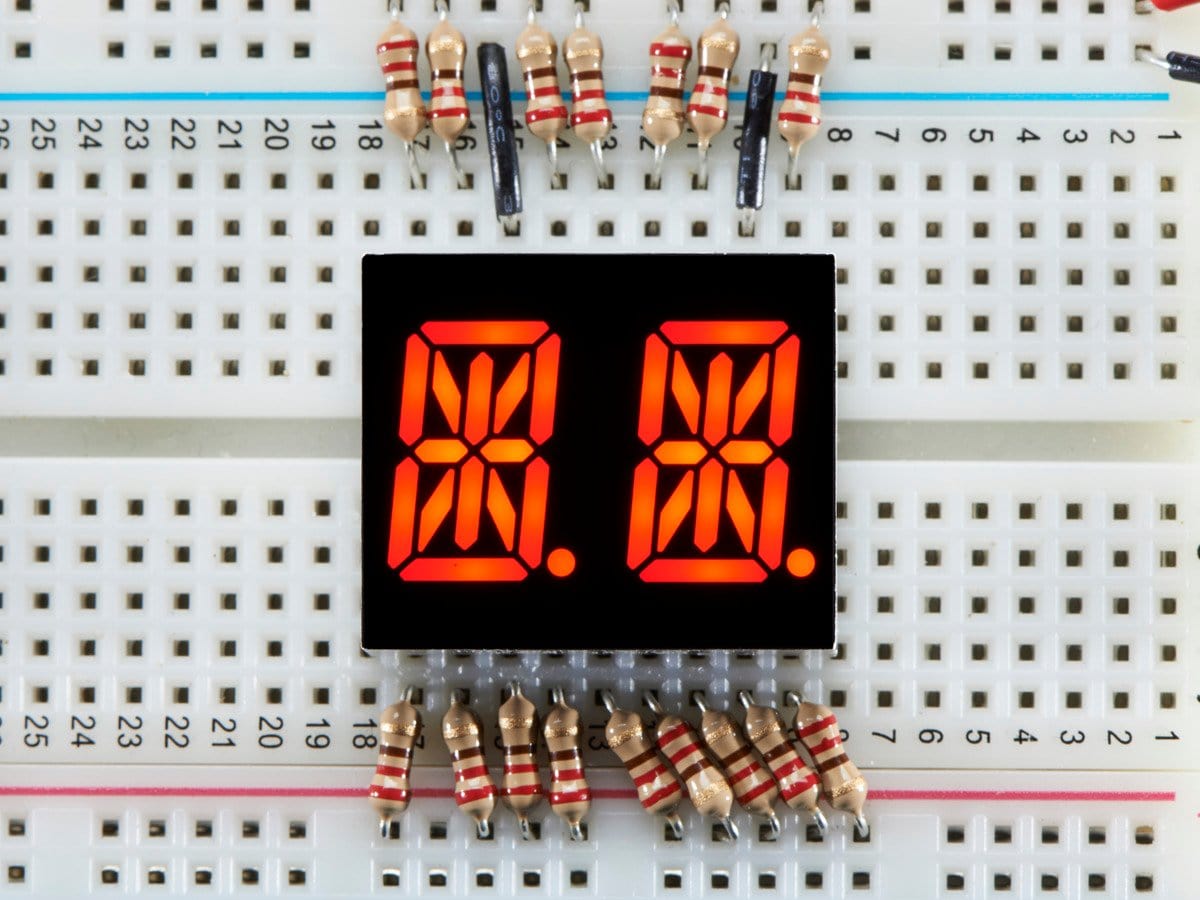 Dual Alphanumeric Display - Red 0.54" Digit Height - Pack of 2 by The Pi Hut - The Pi Hut