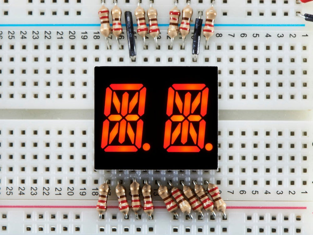 Dual Alphanumeric Display - Red 0.54" Digit Height - Pack of 2 by The Pi Hut - The Pi Hut