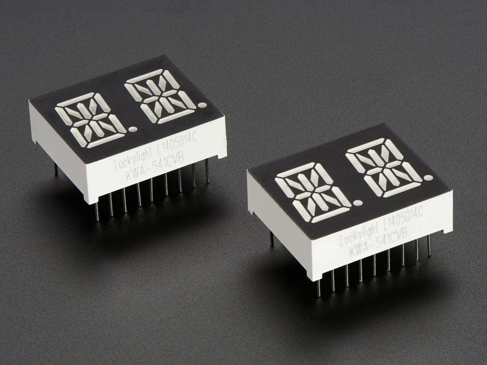 Dual Alphanumeric Display - Red 0.54" Digit Height - Pack of 2 by The Pi Hut - The Pi Hut