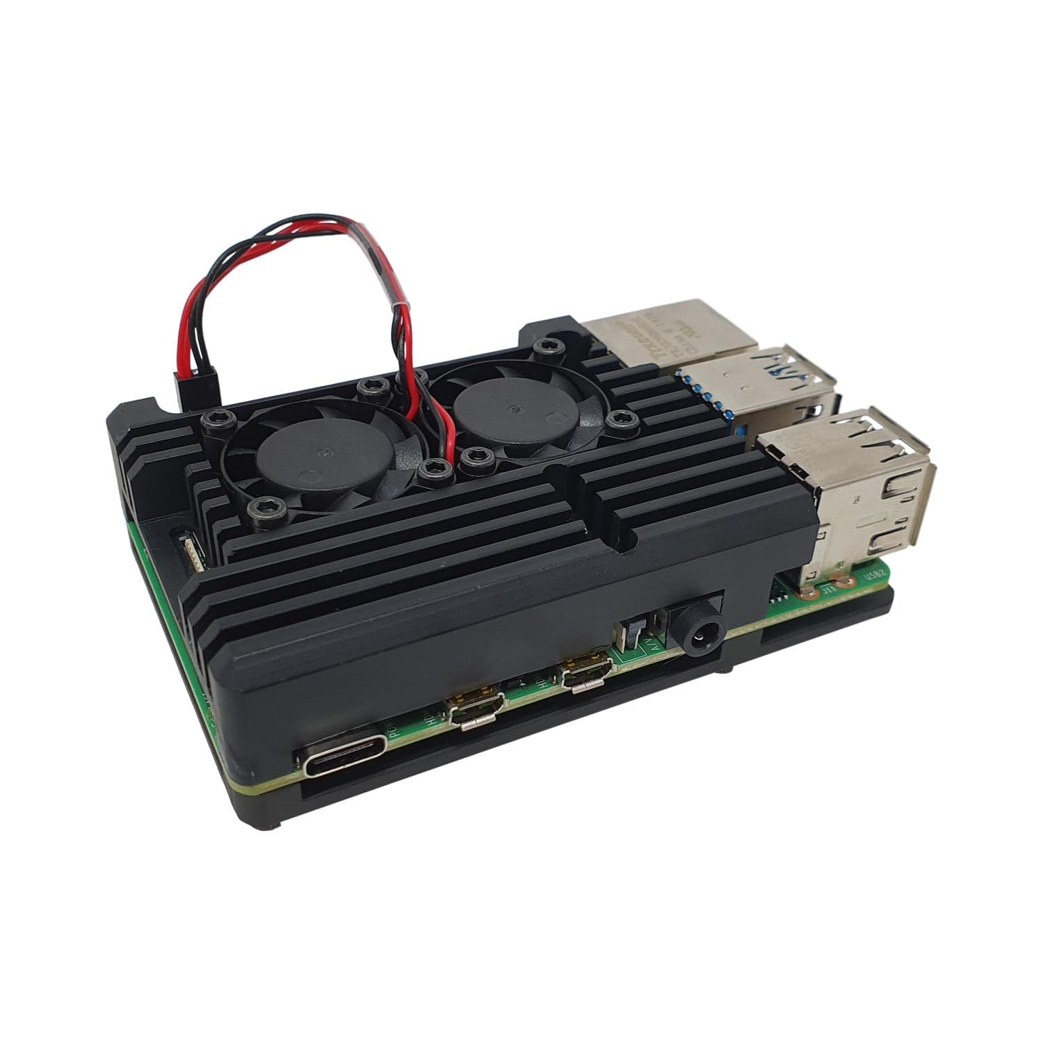 Dual Fan Heatsink Case for Raspberry Pi 4 by The Pi Hut - The Pi Hut