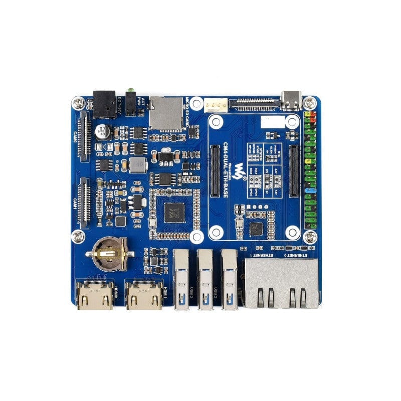 Dual Gigabit Ethernet Base Board for Raspberry Pi Compute Module 4 by Waveshare - The Pi Hut