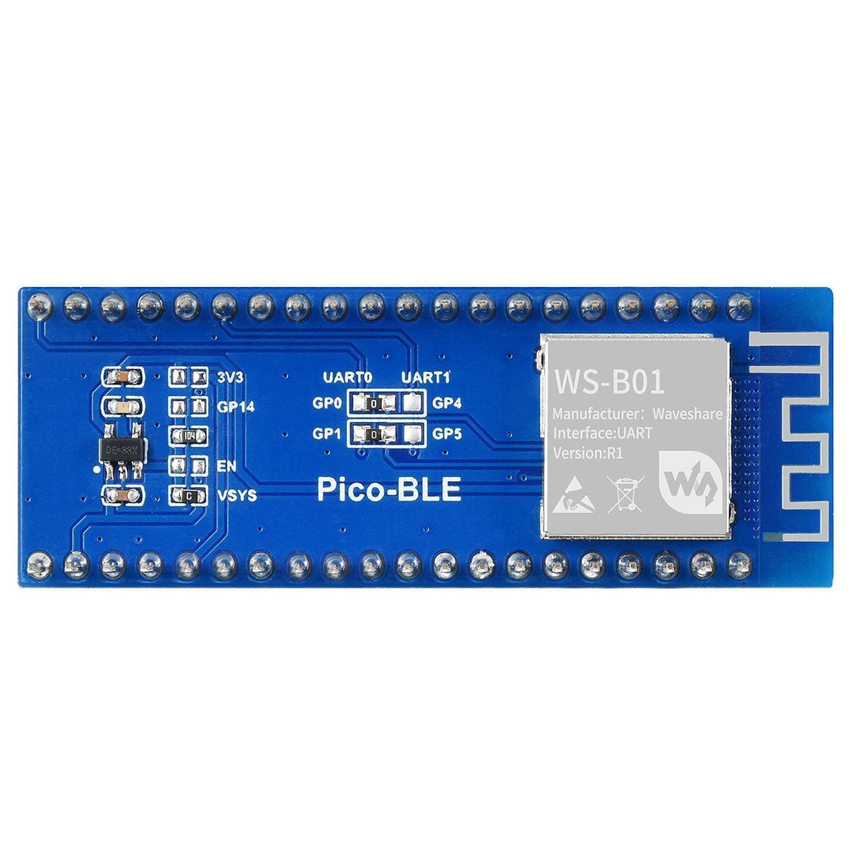 Dual-Mode Bluetooth Module for Raspberry Pi Pico by Waveshare - The Pi Hut