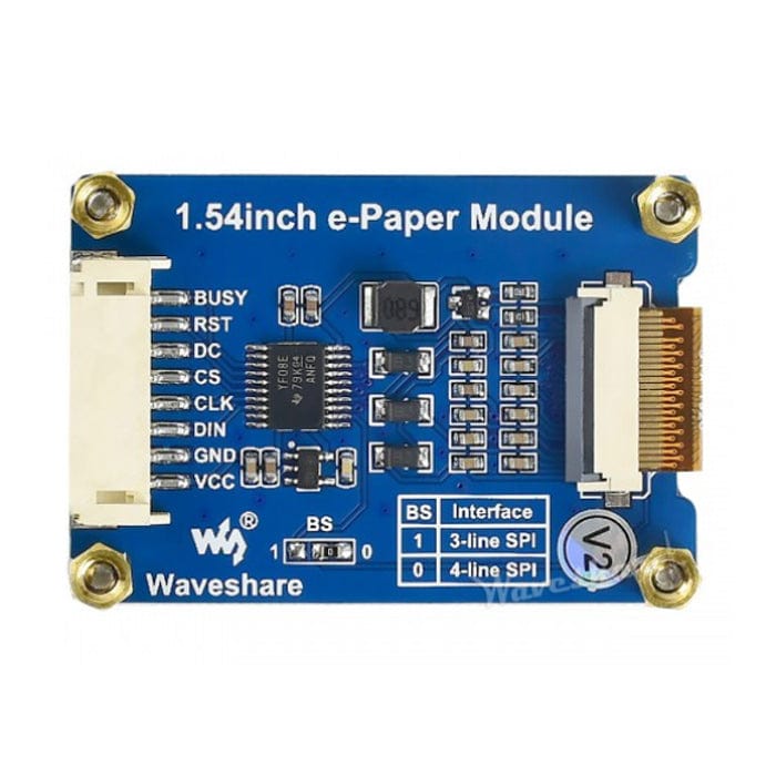 E-Ink Display Module SPI - 1.54" (200x200) by Waveshare - The Pi Hut