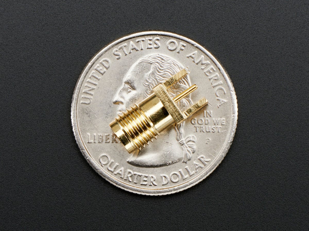 Edge-Launch SMA Connector for 1.6mm / 0.062" Thick PCBs by The Pi Hut - The Pi Hut