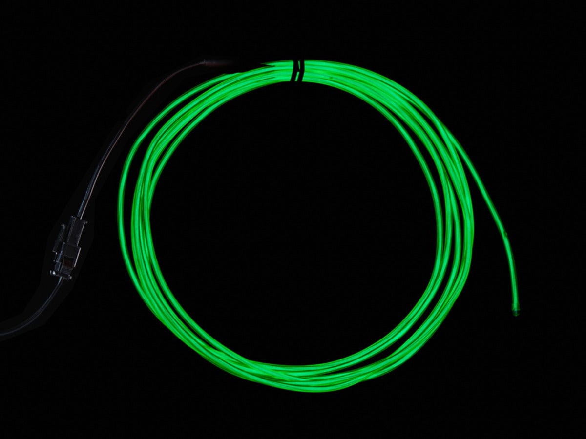 EL wire starter pack - Green 2.5 meter (8.2 ft) - The Pi Hut