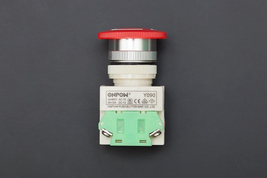 Emergency Stop Mushroom Push Button Switch by DFRobot - The Pi Hut