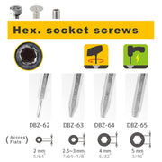 Engineer DBZ-20 Extractor Bit Set for Hex Socket Screws - The Pi Hut