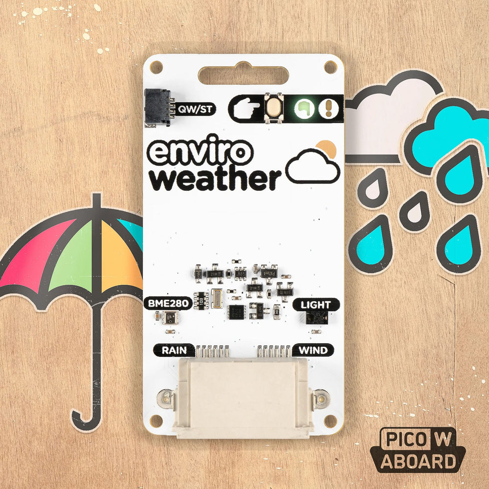 Enviro Weather (Pico W Aboard) - Board Only by Pimoroni - The Pi Hut