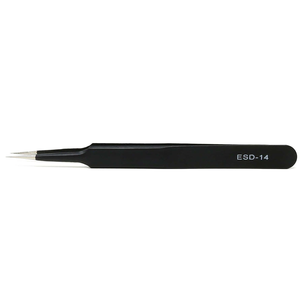 ESD-safe Fine Tip Square Edge Tweezers - 120mm by The Pi Hut - The Pi Hut