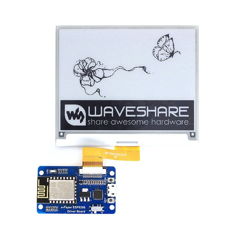 ESP8266 Driver Board for e-Paper e-Ink Raw Panels by Waveshare - The Pi Hut