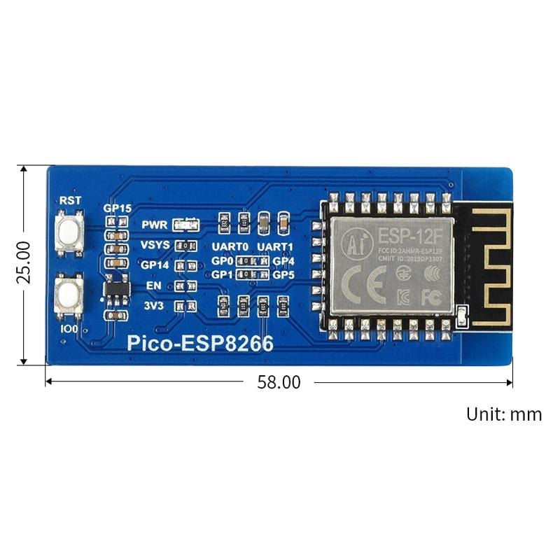 ESP8266 WiFi Module for Raspberry Pi Pico by Waveshare - The Pi Hut