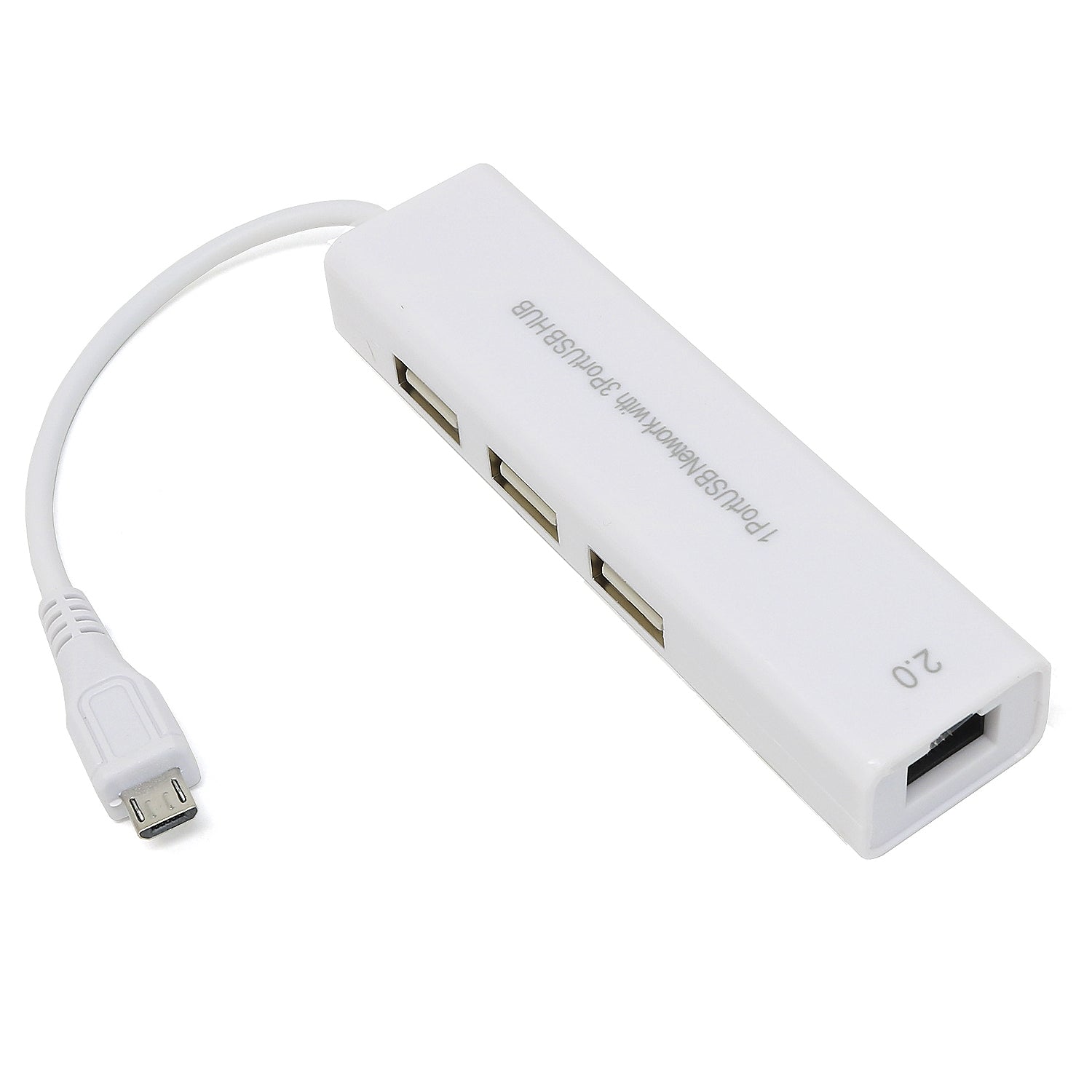 Ethernet and USB Hub with Micro-USB OTG Connector by The Pi Hut - The Pi Hut