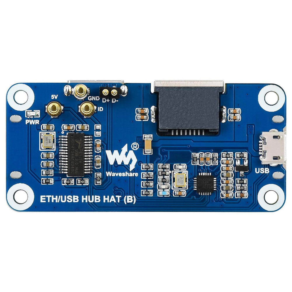Ethernet / USB HUB HAT for Raspberry Pi (1x RJ45 & 3x USB 2.0) by Waveshare - The Pi Hut