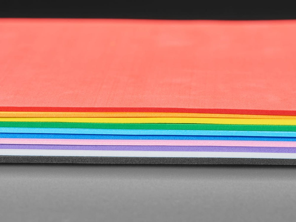 EVA Foam Pack in Rainbow Colors - 2mm thick - 10 sheets - The Pi Hut