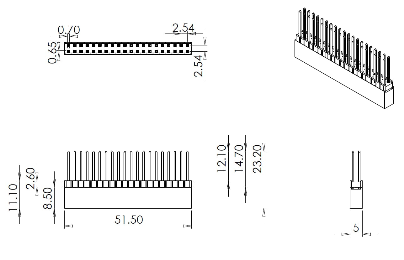 Extra-Tall Push-Fit Stacking GPIO Header for Raspberry Pi - Single Shroud by The Pi Hut - The Pi Hut