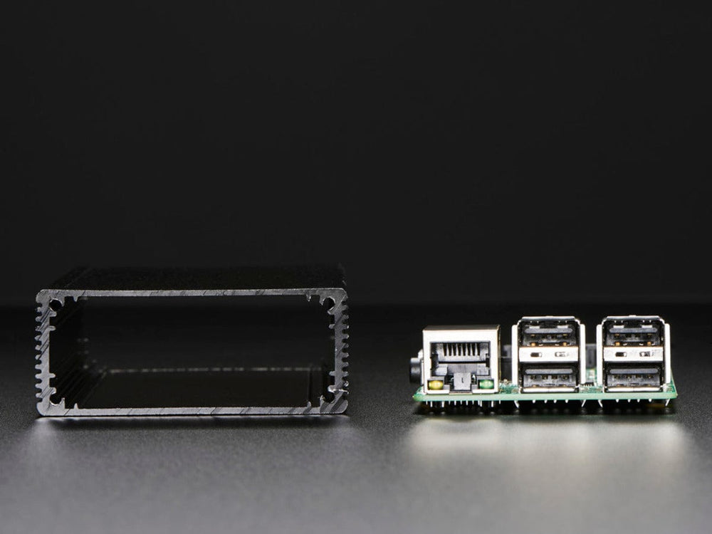 Extruded Aluminum Enclosure Box - 100mm x 67mm x 26mm by The Pi Hut - The Pi Hut