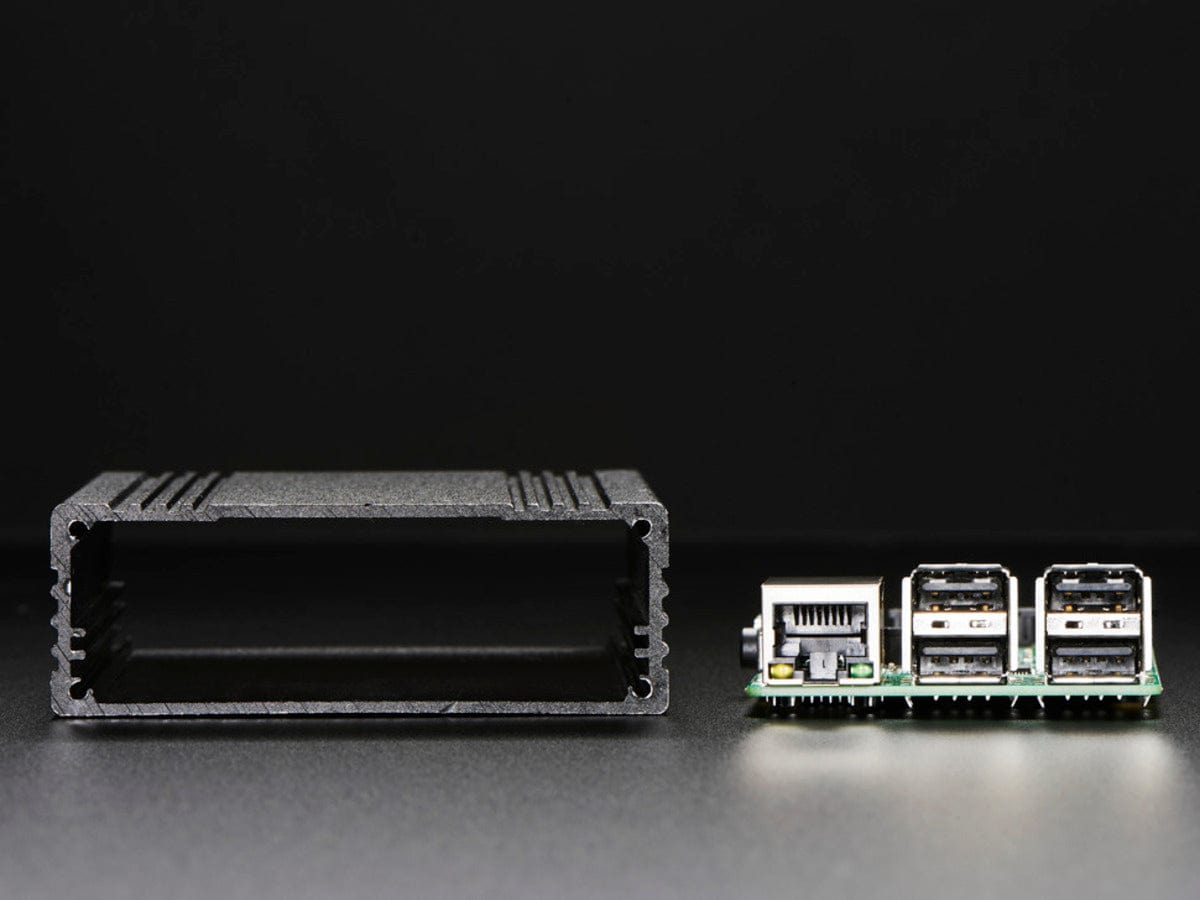 Extruded Aluminum Enclosure Box - 94mm x 83mm x 30mm by The Pi Hut - The Pi Hut