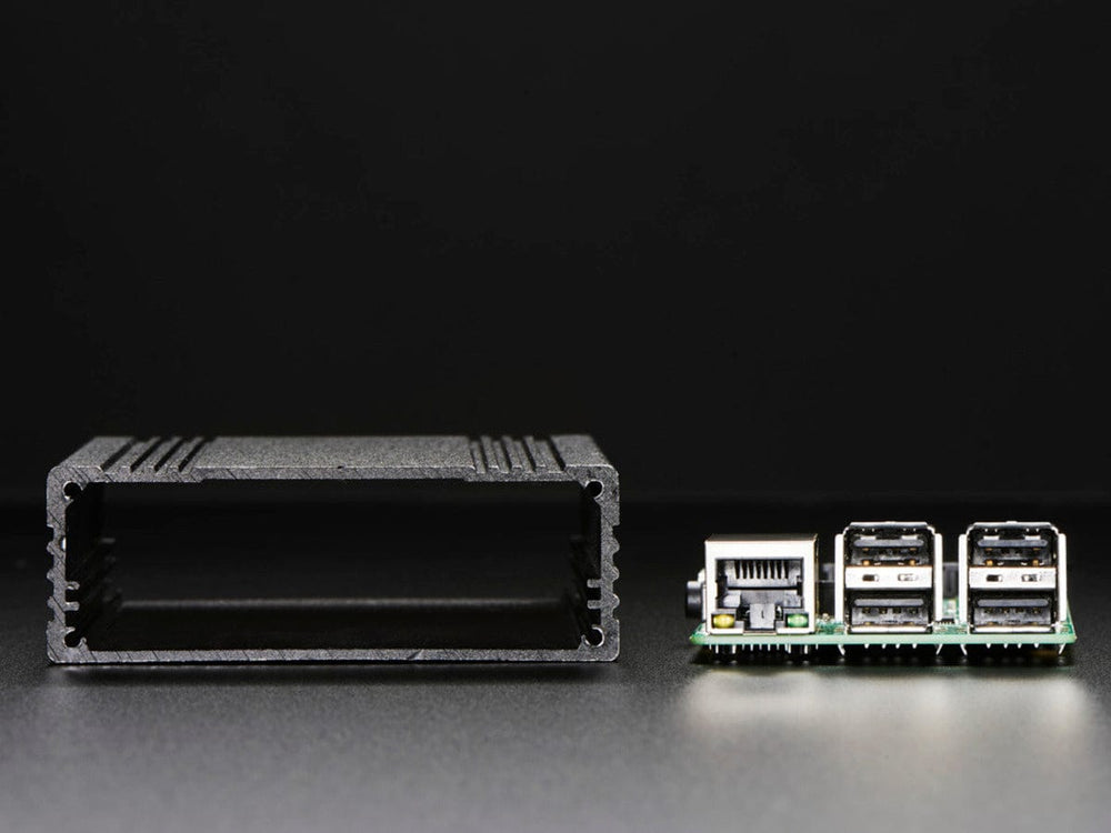 Extruded Aluminum Enclosure Box - 94mm x 83mm x 30mm by The Pi Hut - The Pi Hut
