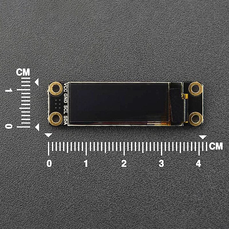 Fermion: Monochrome 0.91” 128x32 I2C OLED Display with Chip Pad by DFRobot - The Pi Hut