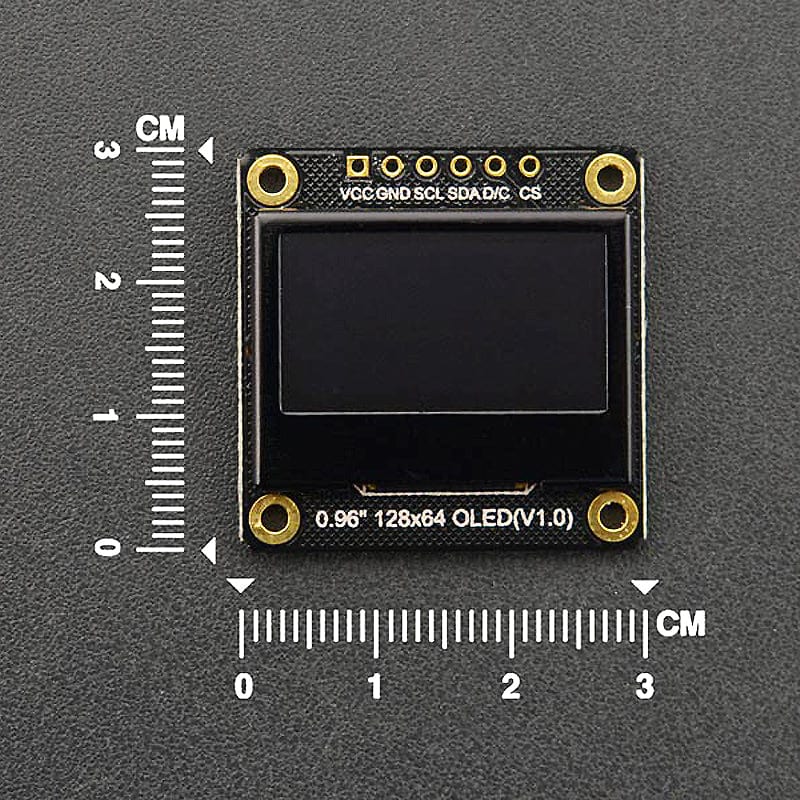 Fermion: Monochrome 0.96" 128x64 I2C/SPI OLED Display by DFRobot - The Pi Hut