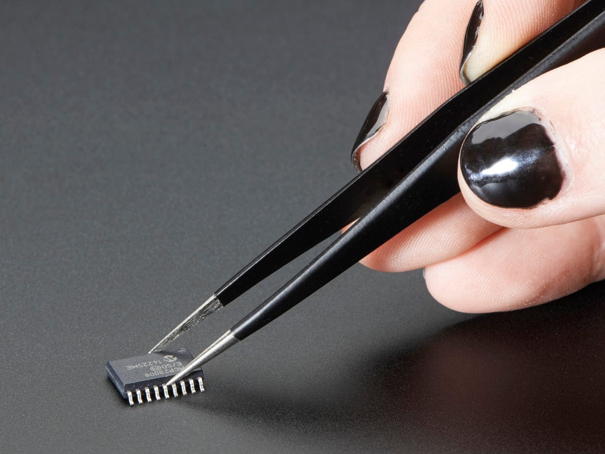 Fine tip straight tweezers - ESD safe (135mm) by The Pi Hut - The Pi Hut
