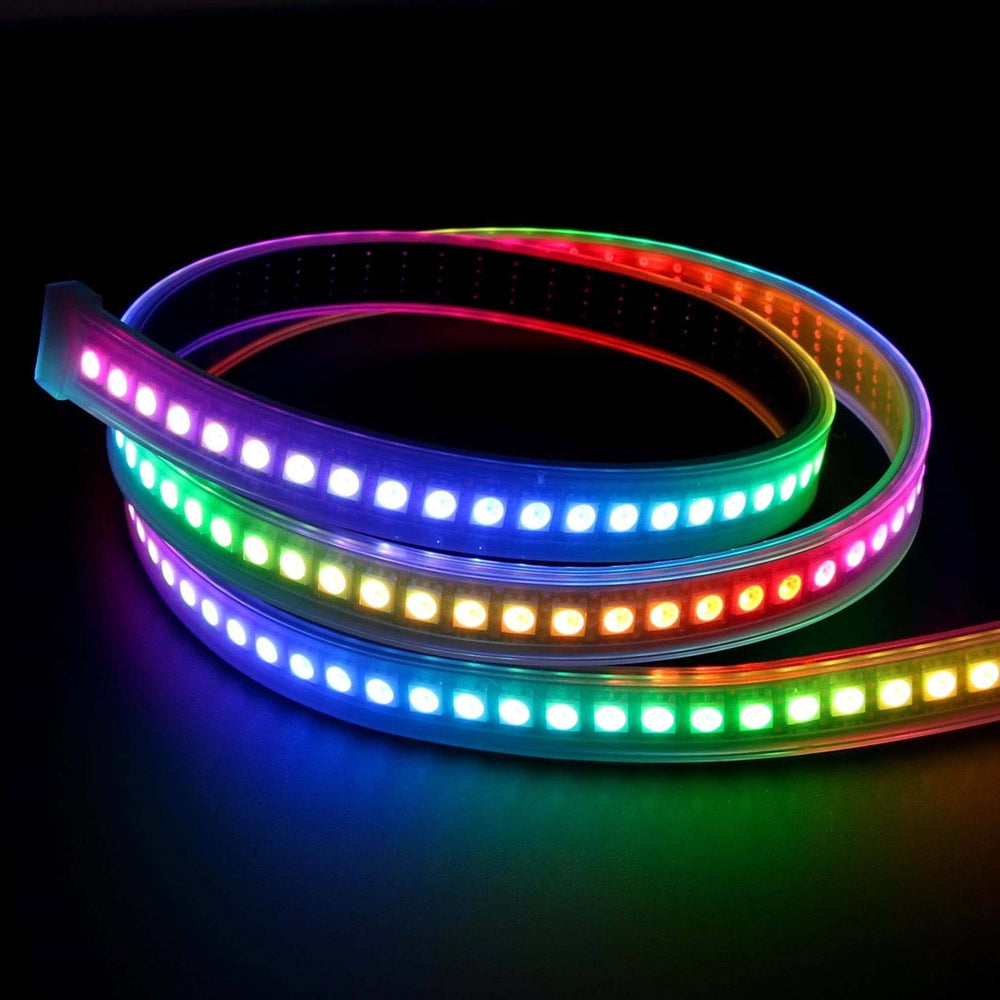 Flexible RGB LED Strip (DotStar/APA102/SK9822 Compatible) - 144 LED/Metre - The Pi Hut