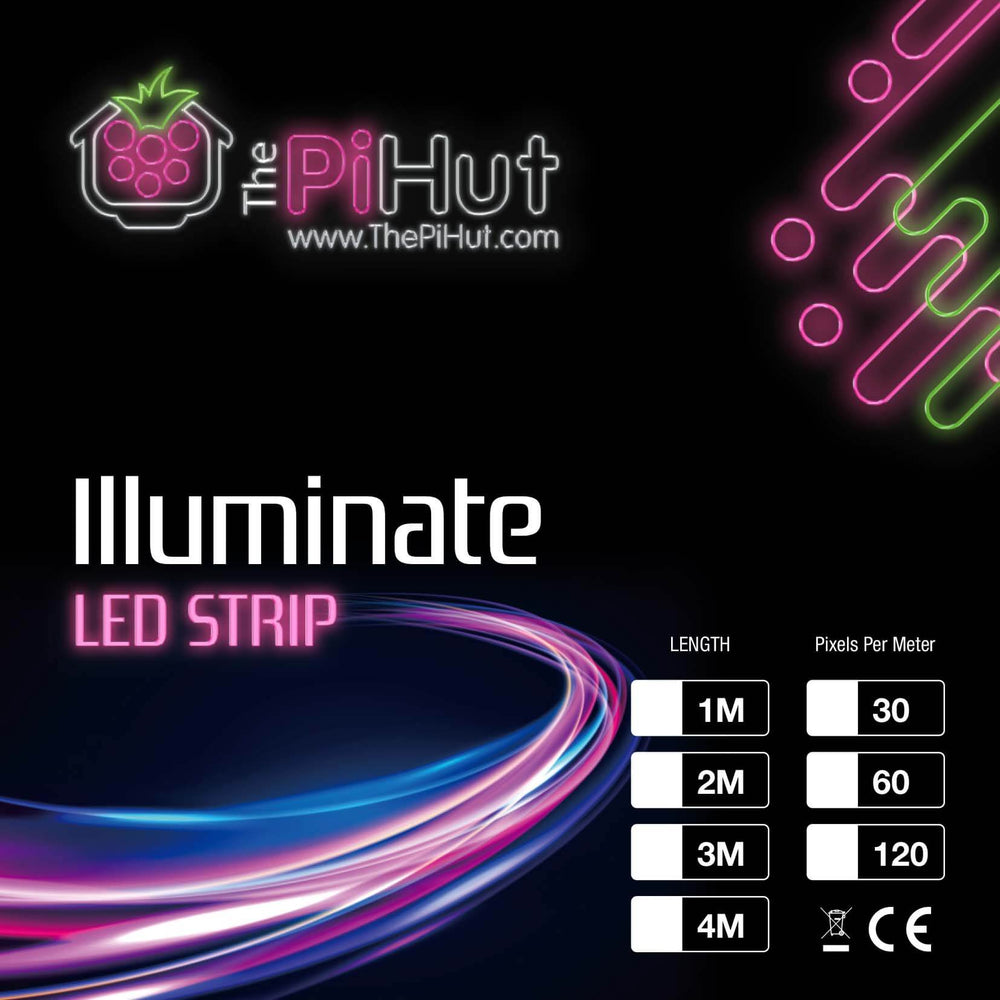 Flexible RGB LED Strip (DotStar/APA102/SK9822 Compatible) - 144 LED/Metre by Illuminate - The Pi Hut