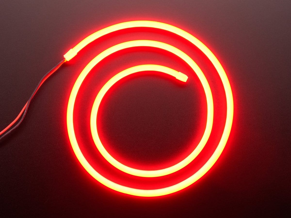 Flexible Silicone Neon-Like LED Strip - 1 Meter (Red) by The Pi Hut - The Pi Hut