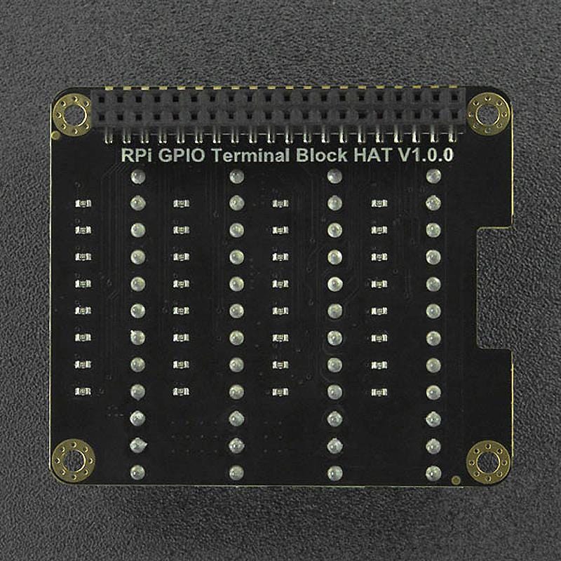 GPIO Terminal Block HAT with LED indicators by DFRobot - The Pi Hut