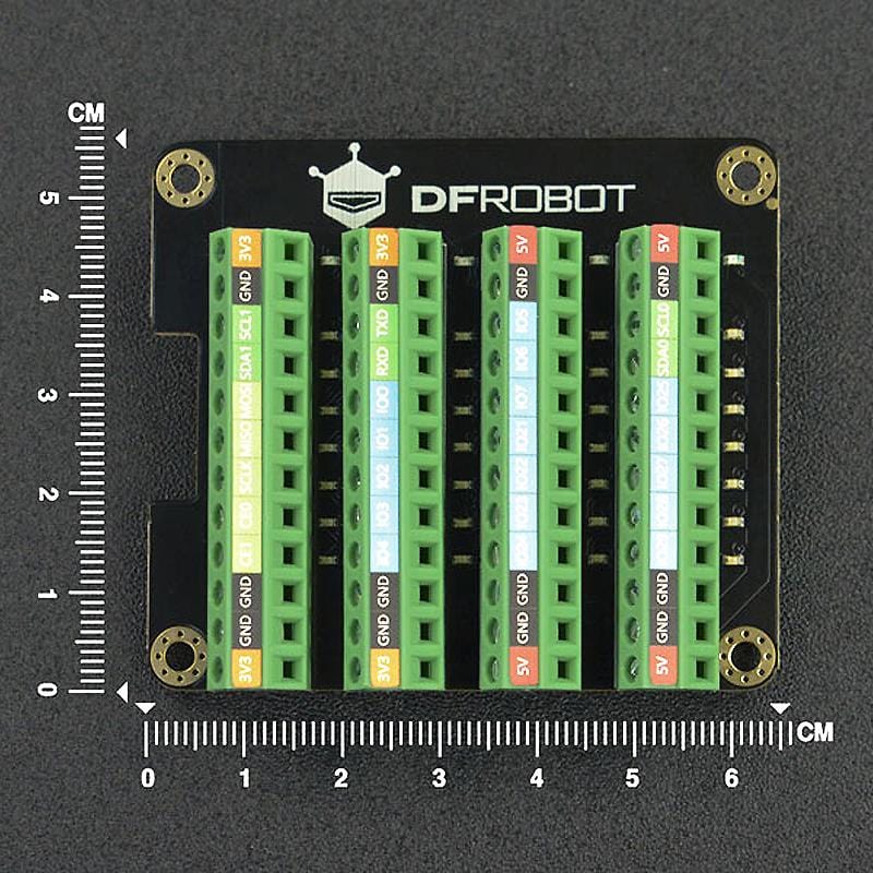GPIO Terminal Block HAT with LED indicators by DFRobot - The Pi Hut