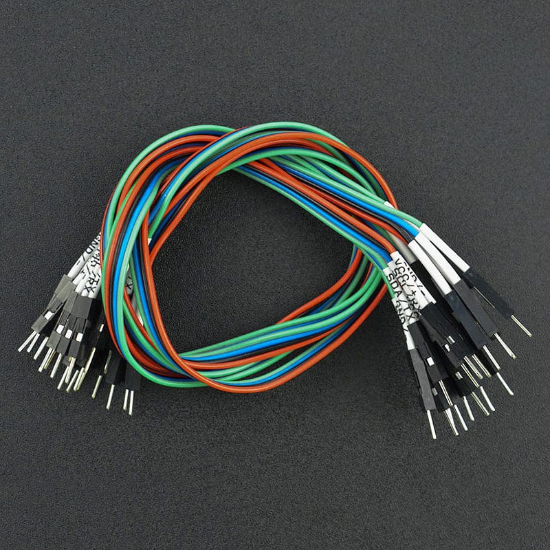 Gravity: 4-Pin M/M DuPont Line with Tag (30cm, 5 Pack) by DFRobot - The Pi Hut
