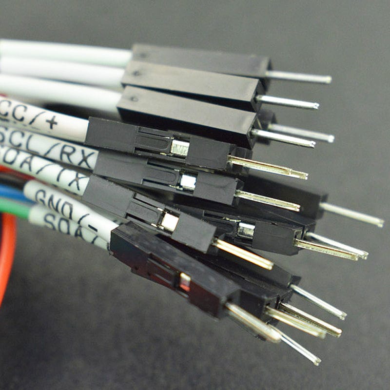 Gravity: 4-Pin M/M DuPont Line with Tag (30cm, 5 Pack) by DFRobot - The Pi Hut