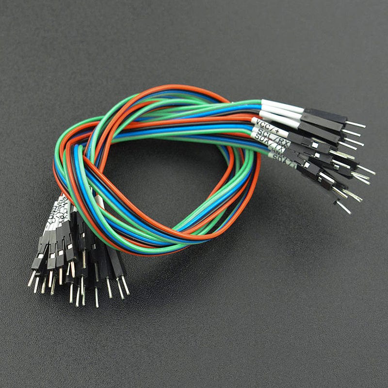 Gravity: 4-Pin M/M DuPont Line with Tag (30cm, 5 Pack) by DFRobot - The Pi Hut