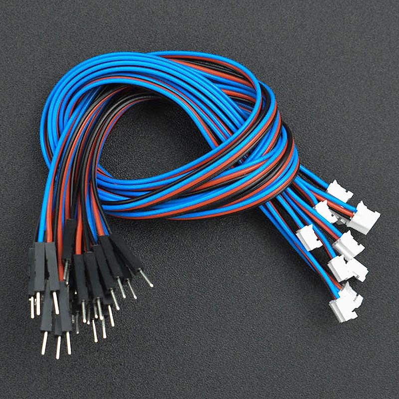 Gravity: Analog 3-pin PH2.0 to Male Jumper Cables (30cm, 10-Pack) by DFRobot - The Pi Hut