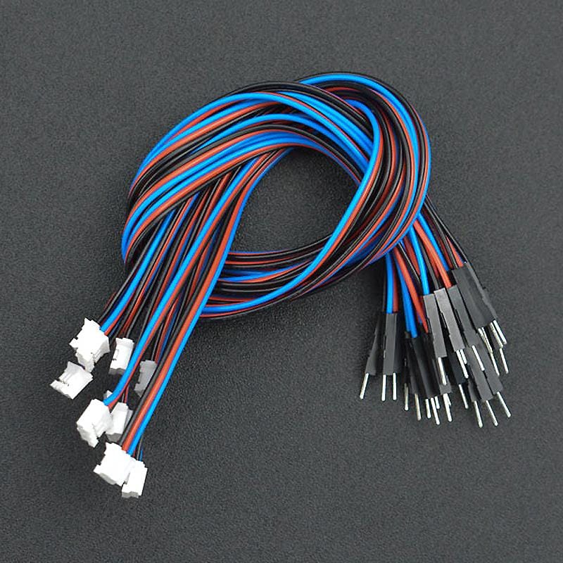 Gravity: Analog 3-pin PH2.0 to Male Jumper Cables (30cm, 10-Pack) by DFRobot - The Pi Hut