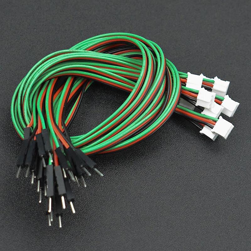 Gravity: Digital 3-pin PH2.0 to Male Jumper Cables (30cm, 10-Pack) by DFRobot - The Pi Hut