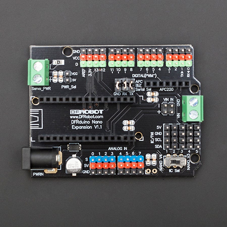 Gravity: Nano I/O Shield for Arduino Nano by DFRobot - The Pi Hut