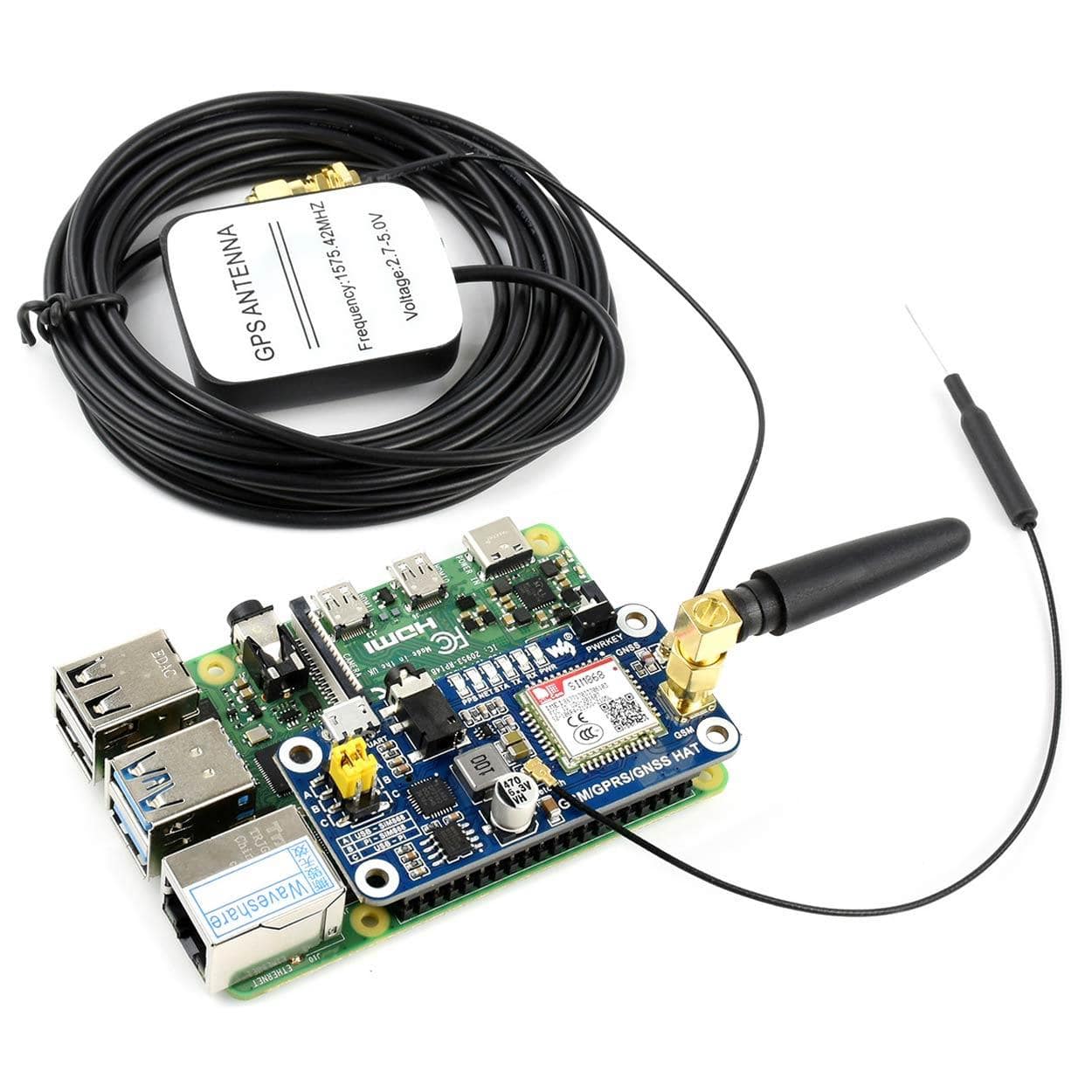 GSM, GPRS, GNSS, Bluetooth and RTC HAT for Raspberry Pi by Waveshare - The Pi Hut