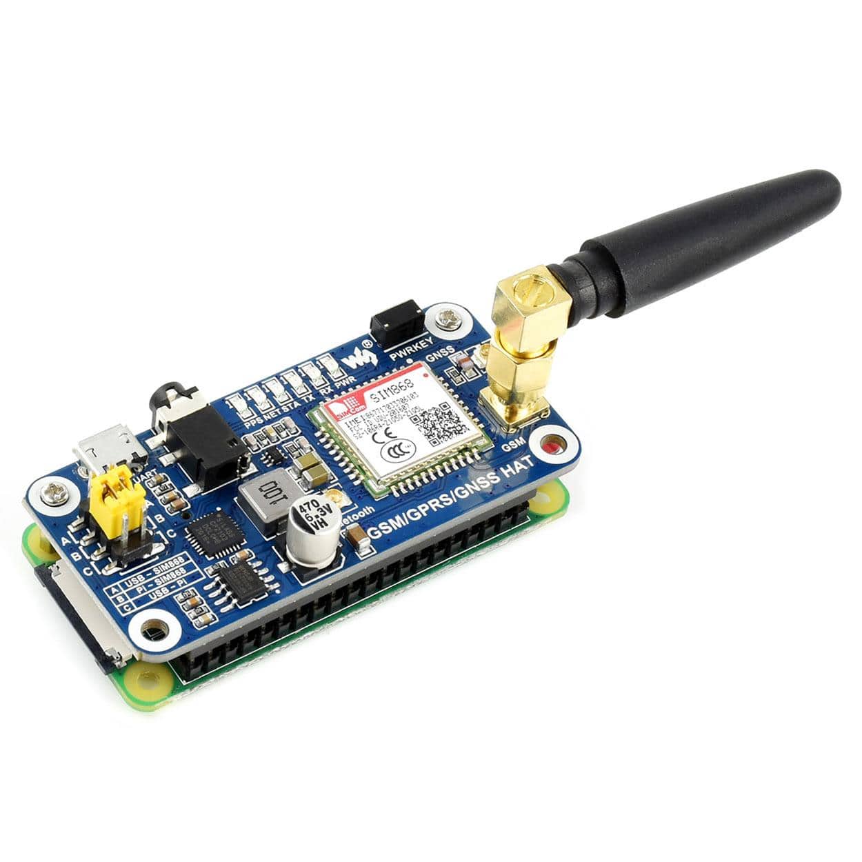 GSM, GPRS, GNSS, Bluetooth and RTC HAT for Raspberry Pi by Waveshare - The Pi Hut